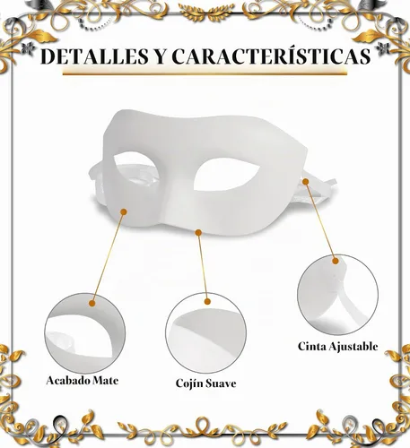 Vista 3 de Máscara de media cara elegante - Máscara veneciana