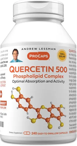 Vista 10 de ANDREW LESSMAN Quercetina 500mg - 30 Cápsulas - 500 mg Complejo único de quercetina fosfolípido, fórmula altamente absorbible para apoyar la función