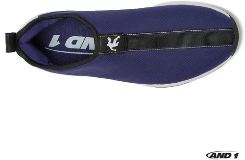 Vista 4 de AND1 Too Chillin - Zapatos sin cordones para hombre, zapatos de baloncesto retro fuera de la cancha para hombre, talla 7-16, negro, blanco, azul