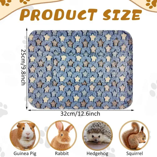 Vista 2 de Linwnil Paquete de 3 alfombrillas ultrasuaves para cama de perros y gatos con bonitos estampados, forro polar reversible, cama gruesa de hámster