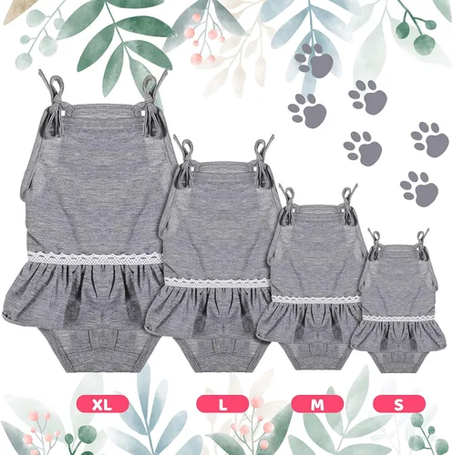 Vista 5 de Frienda 3 pañales reutilizables para perras con tirantes ajustables, S
