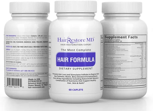 Vista 2 de Vitaminas para el crecimiento del cabello con biotina - para cabello, piel y uñas - Mujeres y hombres con palma enana americana y biotina