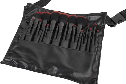 Vista 4 de Ivation Cosméticos 20 Piezas Natural Facial Maquillaje Cepillo Set con bolsa de cuero (negro)