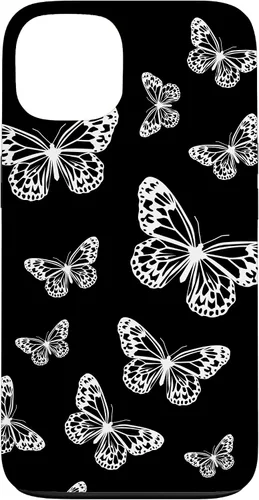 Vista 7 de Cute White Butterflies Black Background Case for iPhone 17