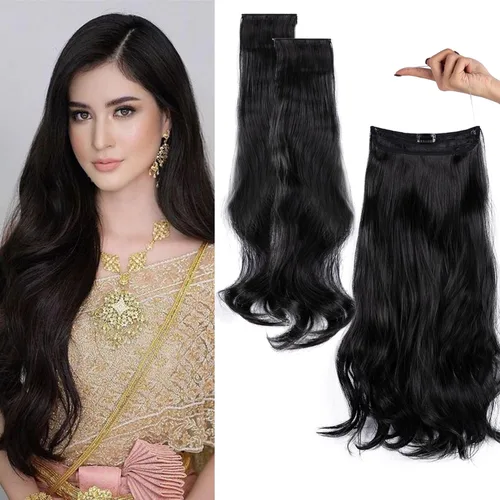 Vista 13 de Extensiones de cabello invisibles con halo mejorado con 3 piezas de diadema ajustable, largo, ondulado, extensiones de cabello rubio decolorado
