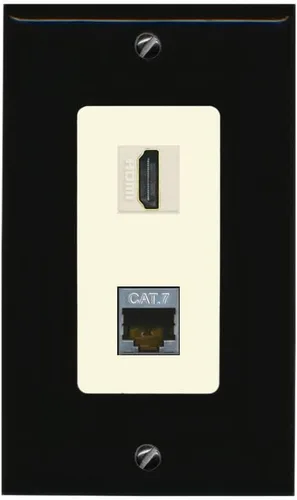 Vista 28 de RiteAV Placa de pared HDMI y Cat7 - 1 cuadrilla [negro/marfil]