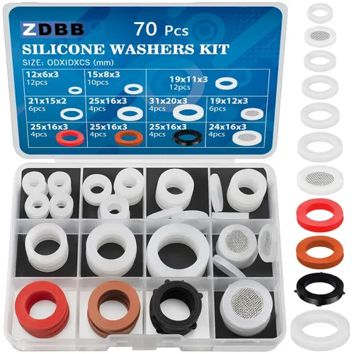 Vista 16 de ZDBB 1000 piezas 18 tamaños Kit de juntas tóricas + Kit surtido de 18 tamaños de arandelas de goma para fontanería, grifos, tubería de agua