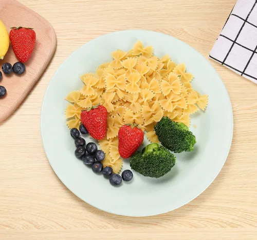 Vista 6 de 5 platos de paja de trigo de 11 pulgadas, platos reutilizables e irrompibles, aptos para lavavajillas y microondas, perfectos para platos de cena