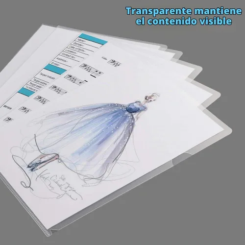 Vista 2 de Sooez Paquete de 25 bolsillos transparentes para carpetas de documentos para proyectos, carpetas de archivos de plástico tamaño carta, fundas