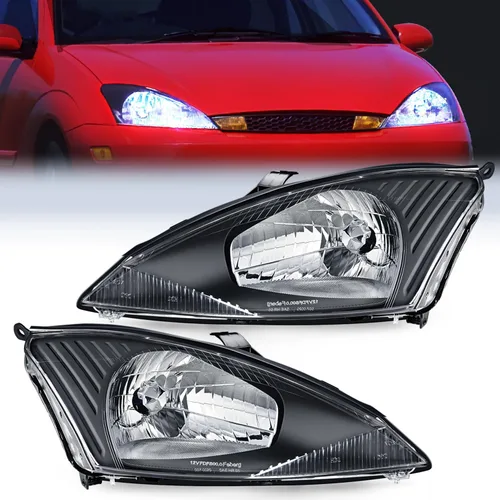 Vista 23 de Nilight - Conjunto de faros delanteros compatible con Ford F-150 Expedition 1997 1998 1999 2000 2001 2002 2003, carcasa negra, reflector ámbar