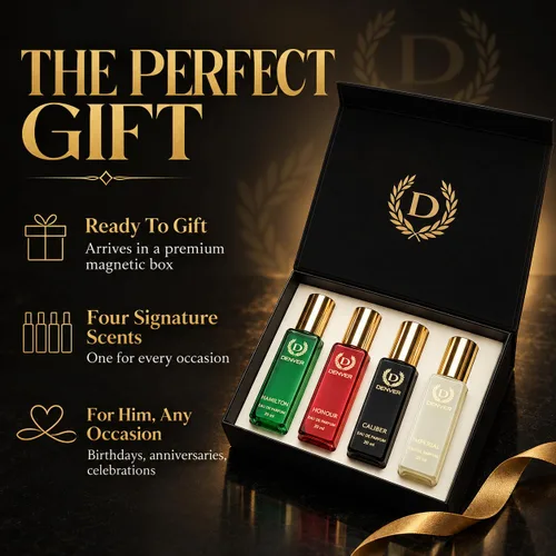 Vista 5 de Denver Hamilton - Set de regalo de lujo para hombre, colección Eau de Parfum Hamilton, Caliber, Imperial and Honour Perfume de larga duración