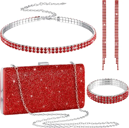Vista 9 de Kigeli 4 Pcs Rhinestone Jewelry Set Negro