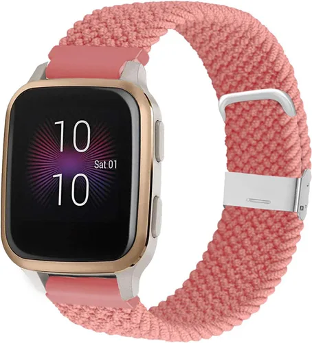 Vista 9 de Abanen Correa de reloj elástica trenzada para Garmin Vivoactive 6/5/Venu Sq/Venu 2 Plus, 0.787 pulgadas, correa de nailon elástico suave con cierre