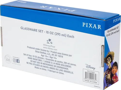 Vista 7 de Silver Buffalo Disney Pixar Coco - Juego de 4 vasos con diseño del Día de los Muertos, 10 onzas