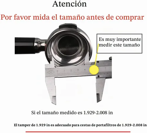 Vista 3 de Herramienta de manipulación de prensa de grano de café expreso barista de 1.929 in