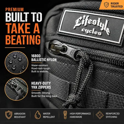 Vista 5 de POWERSPORT RX - Bolsa para manillar de motocicleta, bolsa Harley Molle