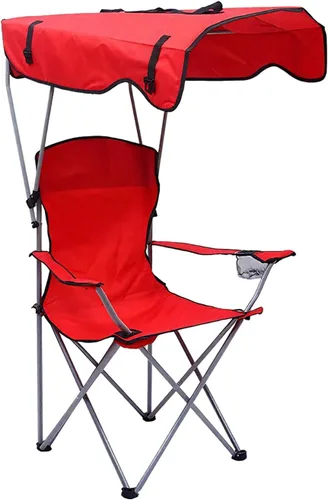 Vista 10 de Camping Folding Chair with Canopy Outdoor Portable Beach Canopy Outdoor Fishing Portable Sun Shade Folding Oxford Fabric Black 50 * 50 * 90/120CM
