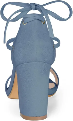 Vista 3 de Allegra K - Sandalias de tacón alto con cordones para mujer