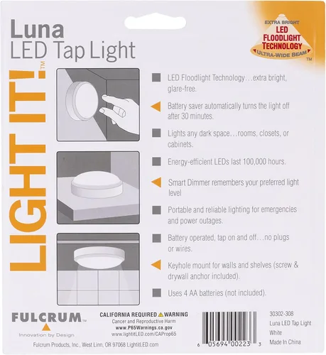 Vista 7 de LIGHT IT! by Fulcrum, 30302-308 Luna Luz LED de Toque, Blanco, Paquete Individual