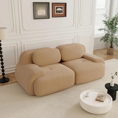 Vista 62 de Sofás modulares sin hueso de 152.8 pulgadas para sala de estar, sofá modular con diván en forma de L, cómodo asiento profundo tapizado de tela