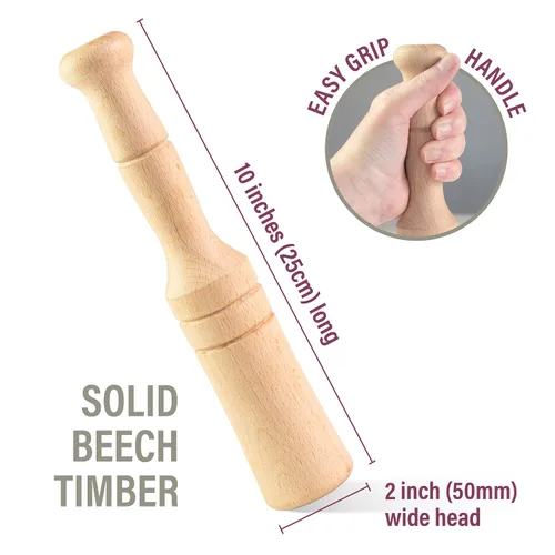 Vista 2 de Chucrut Pounder - Manipulador de madera maciza para chucrut kimchi y ablandamiento de carne