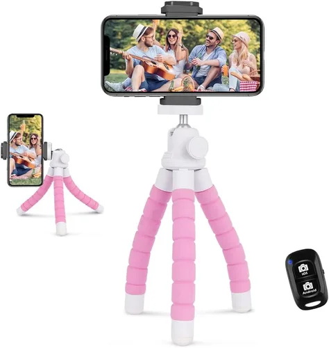Vista 10 de UBeesize Trípode para teléfono, UBeesize Trípode para teléfono de 30 cm flexible con soporte para teléfono celular y obturador remoto inalámbrico