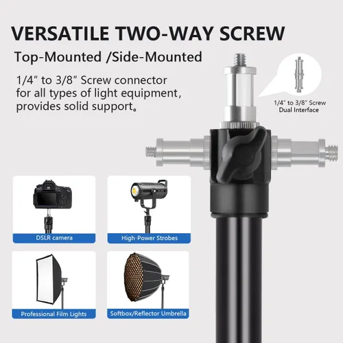 Vista 4 de Soporte de Luz para Fotografía con Amortiguación de Aire, Trípode Ajustable de Aluminio Resistente de 9 pies/2.75m Soporte de Trípode Estable
