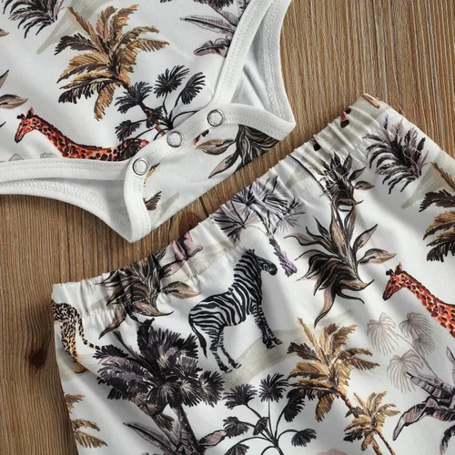 Vista 32 de fhutpw Conjunto de 2 piezas de ropa de verano para bebés, camiseta de manga corta, cintura elástica, pantalones cortos para niños pequeños