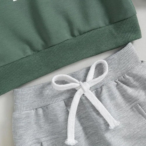 Vista 3 de Engofs Conjunto de sudadera de manga larga para bebé niño y niña, 2 piezas, sudadera de manga larga para otoño e invierno