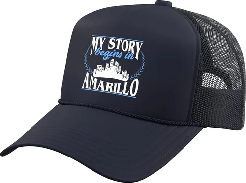 Vista 8 de Born in Amarillo Trucker Hat with Adjustable Mesh Back