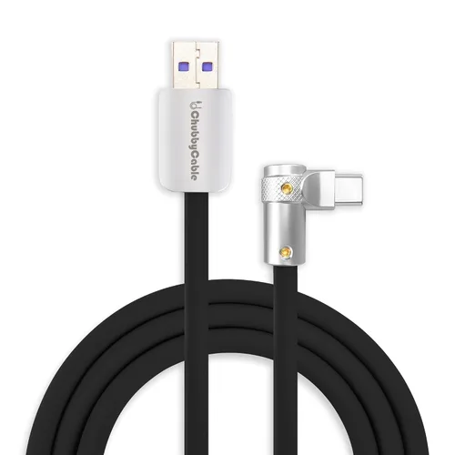 Vista 28 de chubbycable FlexElbow - Cable de carga rápida de 90 grados y 240 W, cable USB C en ángulo recto, cable de carga de silicona compatible con iPhone