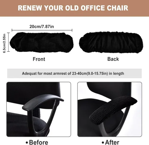 Vista 5 de SARAFLORA Funda para silla de oficina, elástica, resistente a las manchas, de elastano, para silla de computadora, para sillas de escritorio, brazo