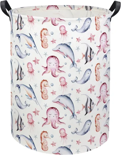 Vista 10 de Cesta de Ropa Sucia para Bebé Canasta para Bebé para Guardería de Niño y Niña Lindo Contenedor Organizador de Almacenamiento de Juguetes para Niños
