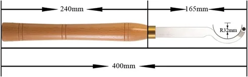 Vista 2 de Herramienta de torneado de madera hueca con cuello de cisne, cincel doblado con punta de carburo redondo de 0.472 in, longitud de 16 pulgadas