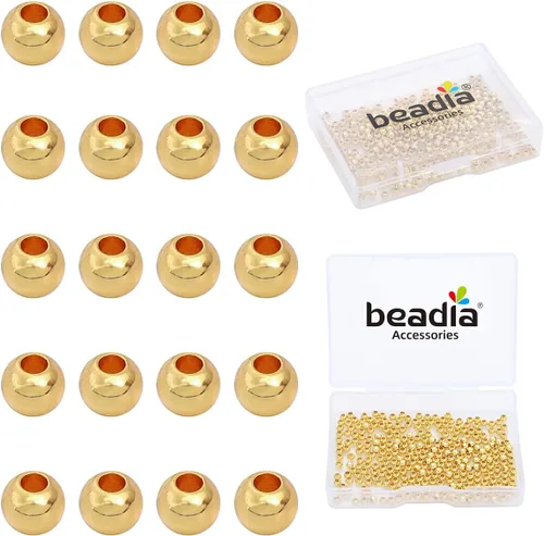 Vista 36 de BEADIA - Cuentas espaciadoras redondas bañadas en oro de 14 quilates, 2 mm, 600 piezas para hacer joyas sin decoloración