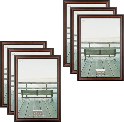 Vista 6 de Studio Decor Home Collection - Marco marrón y negro de 8 x 10 pulgadas, incluye accesorios para colgar prefijados, pantalla horizontal o vertical