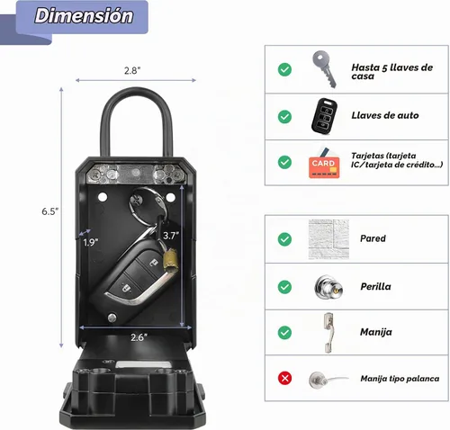 Vista 4 de CATCHFACE - Cerradura de caja inteligente, caja de bloqueo de llave inalámbrica con aplicación y compartir ekey Bluetooth llave cerradura cerradura