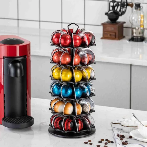 Vista 7 de FlagShip Soporte para cápsulas de café de 6 niveles Vertuo, soporte de almacenamiento para cápsulas Vertuoline (capacidad de 60 cápsulas)