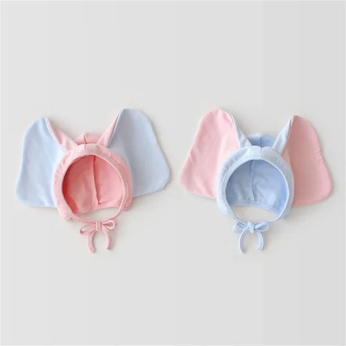 Vista 5 de Overol de retazos para bebés recién nacidos, pantalones con tirantes y lindo sombrero de elefante para verano (azul, 9-12 meses)