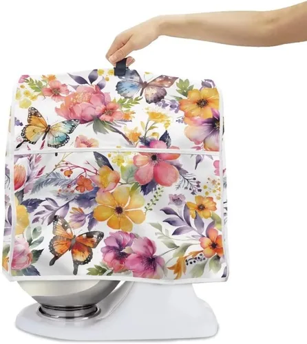 Vista 2 de Butterfly Kitchen Aid - Funda acolchada para batidora de pie, se adapta a todos los modelos de cabezal inclinable y elevador de tazón, tela