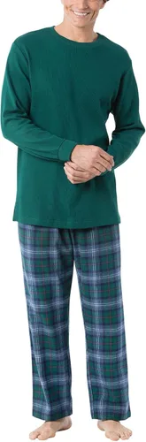 Vista 31 de PajamaGram Conjunto de pijama para hombre, clásico, 100% algodón Negro