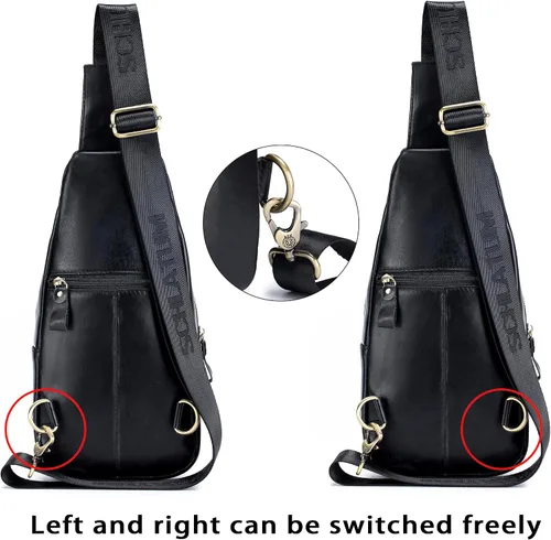 Vista 147 de LUKZIJAES Bolso bandolera de cuero genuino para hombre