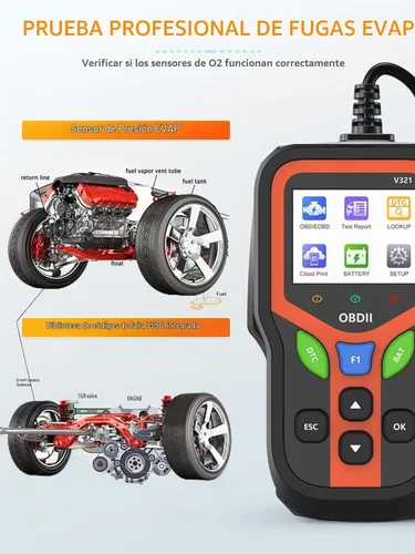 Vista 6 de Escáner OBD2 - Herramienta de diagnóstico del lector de código del coche