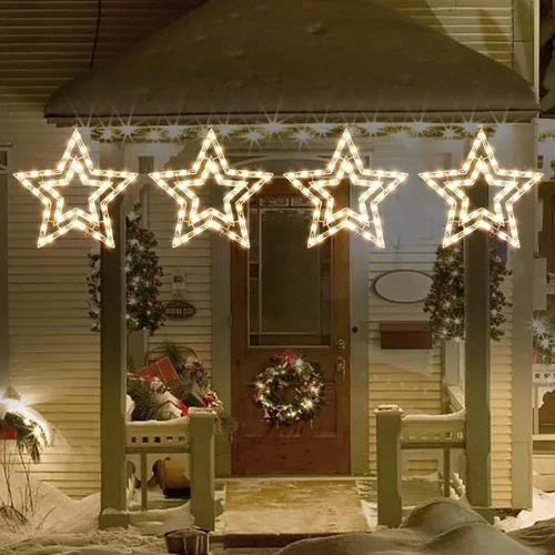 Vista 5 de Luces de silueta de ventana de Navidad de 14 pulgadas, escultura de Navidad de 50 litros, incluye: estrella x1