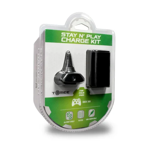 Vista 2 de Tomee Stay N Play Controller Charge Kit for Xbox 360 (Black)