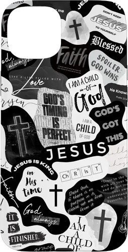 Vista 9 de Funda estética para iPhone 16 con versículos bíblicos cristianos, frases positivas