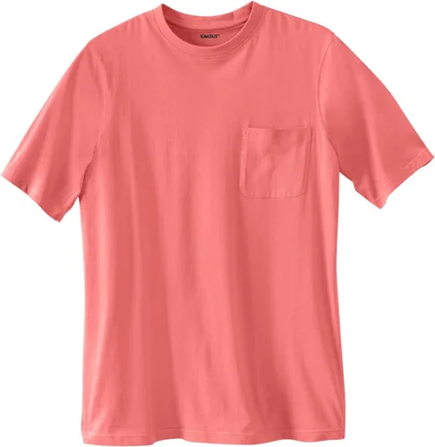 Vista 25 de KingSize Big & Tall Shrink-Less - Camiseta ligera, con cuello redondo, con bolsillo para hombre Gris Caliente Carbón