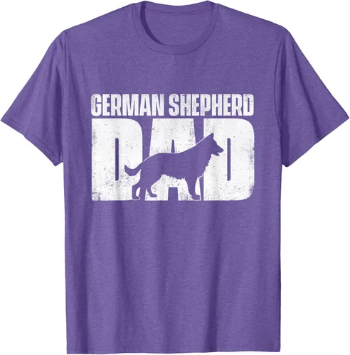 Vista 6 de Camiseta de pastor alemán para el día del padre del dueño de perros caninos, Negro