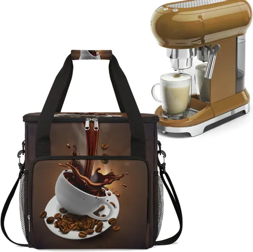 Vista 29 de Bolsa para cafetera compatible con K-Mini o K-Mini Plus Coffee Cup Pattern1 Coffees Machine Travel Storage Tote Bag Compatible Portable Single