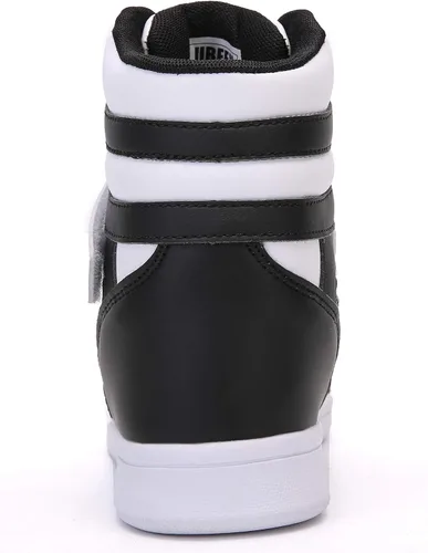 Vista 5 de UBFEN Zapatos deportivos para mujer, con soporte de tobillo alto, color vibrante, tacón de cuña oculto, estilo retro de los años 80, zapatos